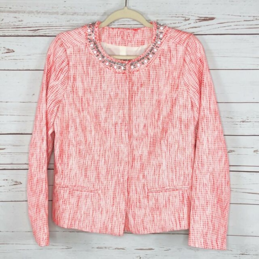 NYDJ Tweed Embellished Jacket Blazer